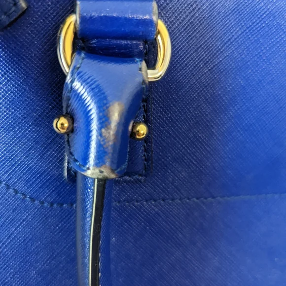 Authentic Salvatore Ferragamo top handle bag in cobalt baltik blue - Picture 8 of 14